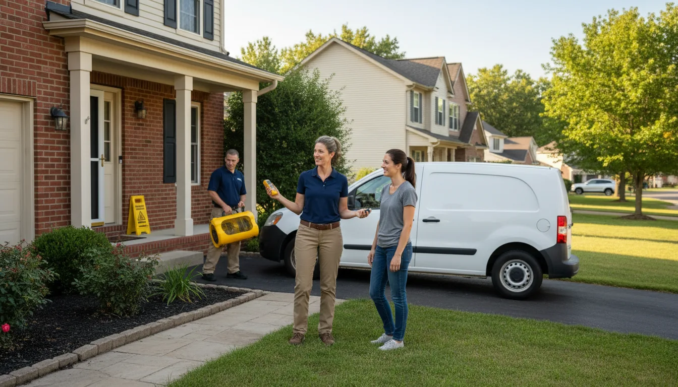 Residential water damage restoration in Glasford, IL